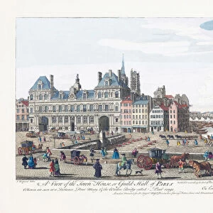 A View of the Town House or Guild Hall of Paris. After a hand-coloured print dated 1749