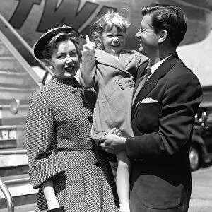 Actress Deborah Kerr with her husband Anthony Bartley and their daughter Melane 1952