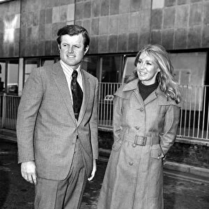 American senator Edward Kennedy pictured with his wife Joan on arrival at Heathrow