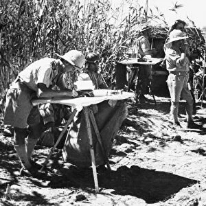 Artillery exercise in Cyprus at a Battery Command Post during the Second World War