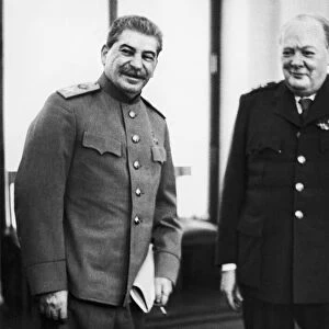 British Prime Minister Winston Churchill with Soviet leader Josef Stalin in the Livadia