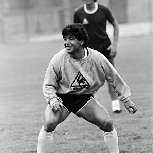Football World Cup 1986, Diego Maradona of Argentina training in Mexico. 19th June 1986