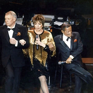 Frank Sinatra singerand actor onstage with Liza Minneli