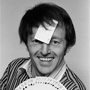 Magician Paul Daniels demonstrates a card trick. 1st February 1978