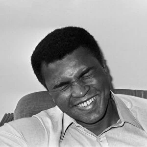 Muhammad Ali at the Albany Hotel in Birmingham. 1st May 1984