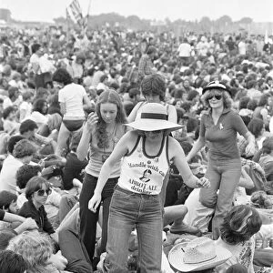 Music fans at The Picnic pop concert at Blackbushe Aerodrome 15th July 1978