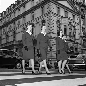 New uniforms for B. E. A stewardesses. 21st October 1963