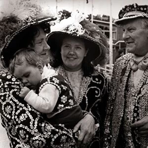 Pearly Kings and Queens - July 1970 Four generations of Pearly Kings