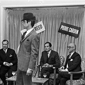 Pierre Cardin mens fashion. Pierre Cardin pictured seated second from right