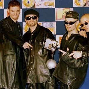 Pop group East 17 with their award for best dance group during the MTV European Music