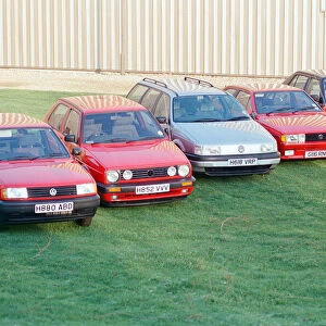 A range of Volkswagen cars. 16th January 1991
