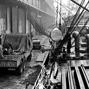 Scenes at Gladstone Dock, Liverpool, Merseyside. 8th February 1949