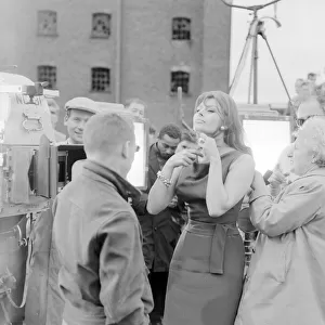 Sophia Loren seen here being made up before shooting a scene for the film "