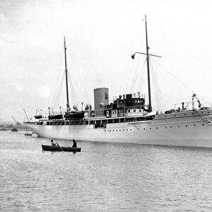 The steam yacht Nahlin, owned by Lady Henrietta Yule of Hanstead House, Bricket Wood