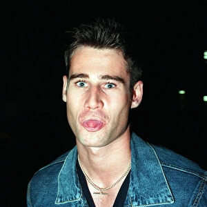 TIM VINCENT TV PRESENTER September 1998 Sticking tongue out at camera denim jacket