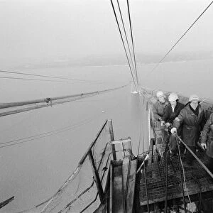 Views of the construction of The Humber Bridge at Hull. 27th August 1980