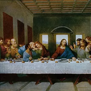 Copy from the Last Supper by Leonardo da Vinci (1483-1520), the Upper Room in Santa Maria delle Grazie in Milan