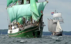 Tall Ship Prints: The Alexander von Humboldt (L) tall ship sails off the coast of Kiel