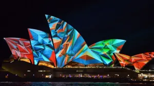 <b class=qtipBold><figcaption>Australia-Art-Vivid</figcaption></b><br>A light show called "Vivid" is performed on the Sydney Opera House in Sydney on May 23, 2014. "Vivid" is a major outdoor cultural event featuring light installations and projections with the annual event this year running from May 23rd - June 9th. AFP PHOTO/Peter PARKS / AFP PHOTO / PETER PARKS<br><em>© Copyright Agence France-Presse (AFP) - All Rights Reserved</em> Australia-Art-Vivid