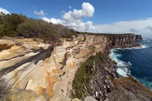 <b class=qtipBold><figcaption>Australia-Colours-Nature</figcaption></b><br>Varied colours of weathered sandstone at North Head headland near the entrance to Sydney Harbour. AFP PHOTO / GREG WOOD / AFP PHOTO / GREG WOOD<br><em>© Copyright Agence France-Presse (AFP) - All Rights Reserved</em> Australia-Colours-Nature