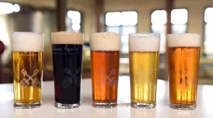 <b class=qtipBold><figcaption>Australia-Lifestyle-Beer</figcaption></b><br>Glasses filled with different types of James Squire beer at the Malt Shovel Brewery in Sydney where the popular boutique beer label is produced. The changing beer tastes of Australians, known for their love of a "cold one", mean they are now looking to embrace more diverse flavours in their brews from beetroot to liquorice, says brewmaster Chuck Hahn. AFP PHOTO/William WEST / AFP PHOTO / WILLIAM WEST<br><em>© Copyright Agence France-Presse (AFP) - All Rights Reserved</em> Australia-Lifestyle-Beer