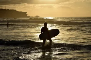<b class=qtipBold><figcaption>Australia-New-Year</figcaption></b><br>A surfer walks towards the waves at the first sunrise of year 2016 on the Bondi Beach in Sydney on January 1, 2016. AFP PHOTO / Saeed KHAN / AFP PHOTO / SAEED KHAN<br><em>© Copyright Agence France-Presse (AFP) - All Rights Reserved</em> Australia-New-Year