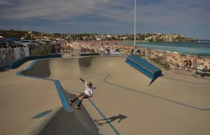<b class=qtipBold><figcaption>Australia-Sydney-Lifestyle</figcaption></b><br>Skateboarder uses the skate park at Bondi Beach in Sydney. AFP PHOTO / Peter PARKS PETER PARKS / AFP<br><em>© Copyright Agence France-Presse (AFP) - All Rights Reserved</em> Australia-Sydney-Lifestyle
