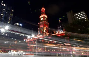 <b class=qtipBold><figcaption>Australia-Sydney-Night Lights</figcaption></b><br>This long exposure picture shows Sydney Town Hall being lit up red to welcome the Lunar New Year in Sydney. AFP PHOTO / Saeed Khan / AFP PHOTO / SAEED KHAN<br><em>© Copyright Agence France-Presse (AFP) - All Rights Reserved</em> Australia-Sydney-Night Lights