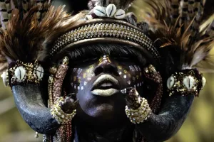 Portrait Prints: Brazil-Carnival-Rio-Parade-Mangueira