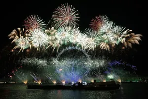 Britain And UK Prints: Britain-Newyear-Fireworks