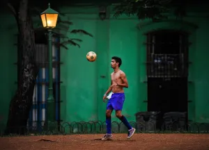 Street Scene Prints: Cuba-Theme-Football
