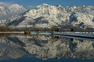 Dal Lake Snow Covered Mountain Reflection Dal Lake Snow Covered Mountain Reflection
