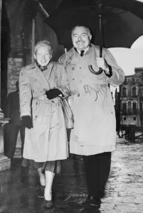 Ernest Miller Hemingway visits Venice in 1948 with wife, Mary Welsh Ernest Miller Hemingway visits Venice in 1948 with wife, Mary Welsh