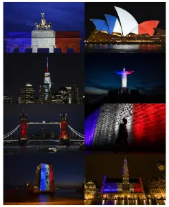 Offbeat Quirky Images Prints: France-Attacks-Landmarks-Tribute