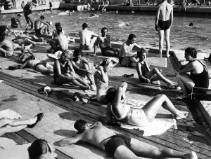Vintage And Archive Prints: France-Heat-Feature-Swimming-Pool