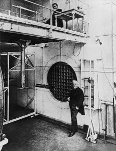 Eiffel Tower Prints: French engineer Gustave Eiffel poses in his French research laboratory