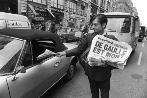 Vintage And Archive Prints: De Gaulle-Bio-Mort-Journal