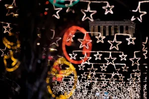 Christmas - Xmas Prints: Greece-Christmas-Lights-Feature