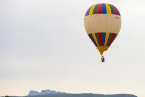 A hot-air balloon flies during the 21th European Balloon Festival in Igualada, near
