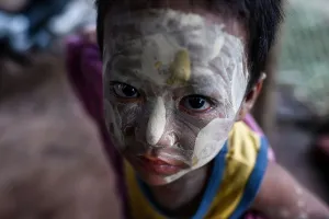Portrait Prints: Myanmar-Lifestyle-People-Face-Up Close-Child