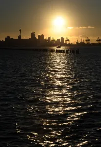 New Zealand Prints: New Zealand-Auckland-Okahu Bay-Sunset