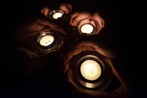 Offbeat Quirky Images Prints: New Zealand-Us-Candle-Vigil