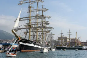 This picture taken on September 27, 2013 shows the Krusenstern, a Russian