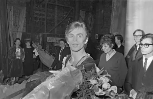 Rudolf Nureyev Receives Flowers