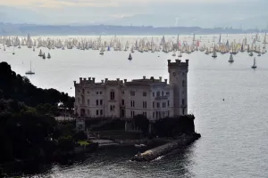 <b class=qtipBold><figcaption>Sailing-Italy-Barcolana</figcaption></b><br>Boats sail past the Miramare castle during the 46th Barcolana regatta near Trieste on October 12, 2014. AFP PHOTO / GIUSEPPE CACACE / AFP PHOTO / GIUSEPPE CACACE<br><em>© Copyright Agence France-Presse (AFP) - All Rights Reserved</em> Sailing-Italy-Barcolana