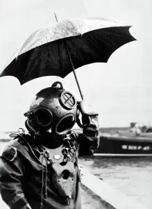 Scuba Diver with an Umbrella Scuba Diver with an Umbrella