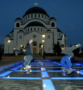 Square Prints: Serbia and Montenegro Belgrade Skateboard
