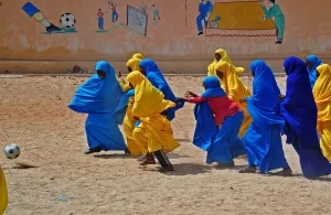 Soccer Ball Prints: Somalia-Daily-Life-Children-Pitch-Landscape