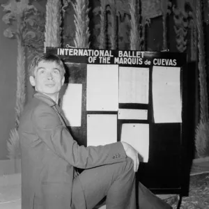 Soviet born ballet dancer Rudolf Nureyev Poses at the Theatre des Champs Elyses