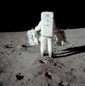 Space-Moon-Apollo Xi-Aldrin-First Step Space-Moon-Apollo Xi-Aldrin-First Step